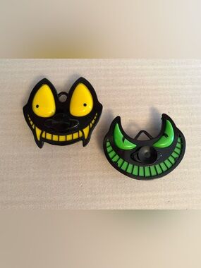 Pair of Halloween Light Up Spooky Face Window Decorations